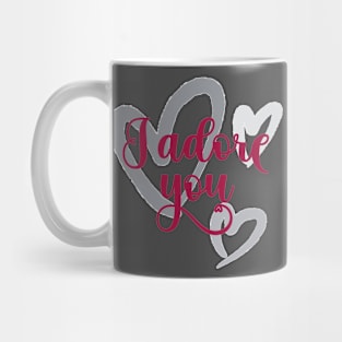 I Adore U -Valentine's Day retro T-Shirt Mug